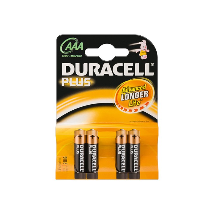 DURACELL PILE ALCALINE AAA 1,5V NON RICARICABILI PLUS POWER CONFEZION.