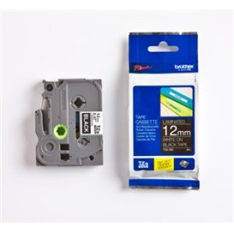 BROTHER NASTRO LAMINATO DA 12 MM (8 M) COLORE BIANCO SU NERO
