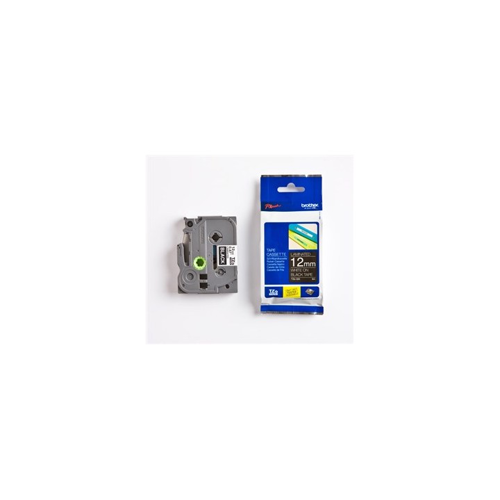 BROTHER NASTRO LAMINATO DA 12 MM (8 M) COLORE BIANCO SU NERO