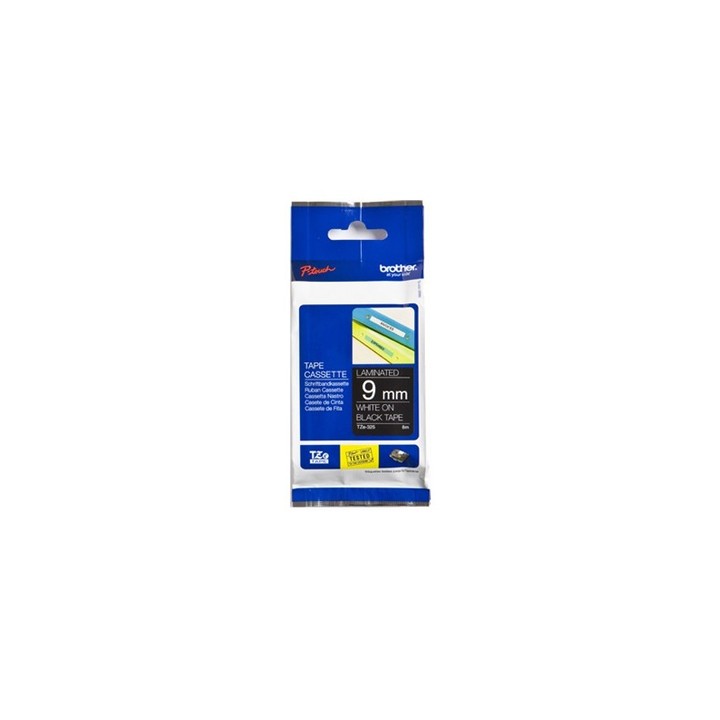 BROTHER NASTRO LAMINATO DA 9 MM (8 M) BIANCO/NERO