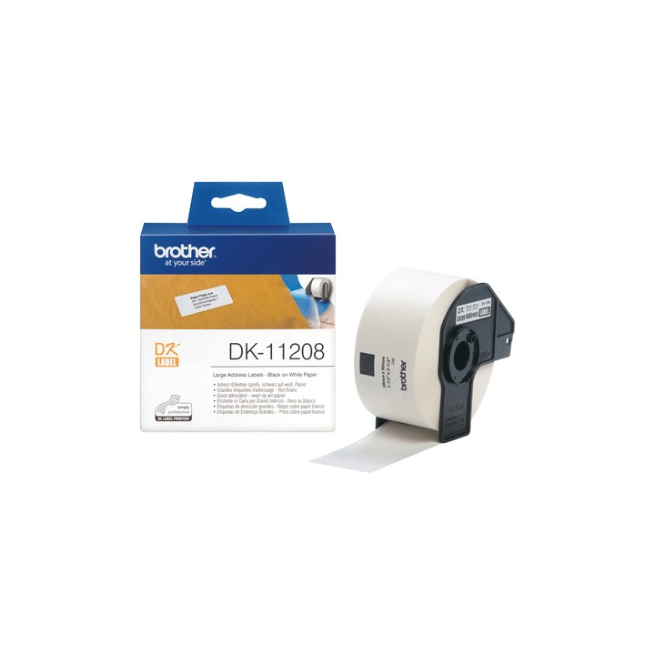 BROTHER DK-11208 NASTRO ETICHETTE BIANCO, 400 ETICHETTE/ROTOLO, 38MM..