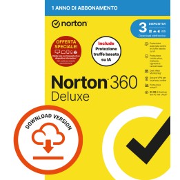 NORTON 360 DELUXE 2026 -ANTITRUFFA- ATTACH - 3 DISPOSITIVI 12 MESI 25.