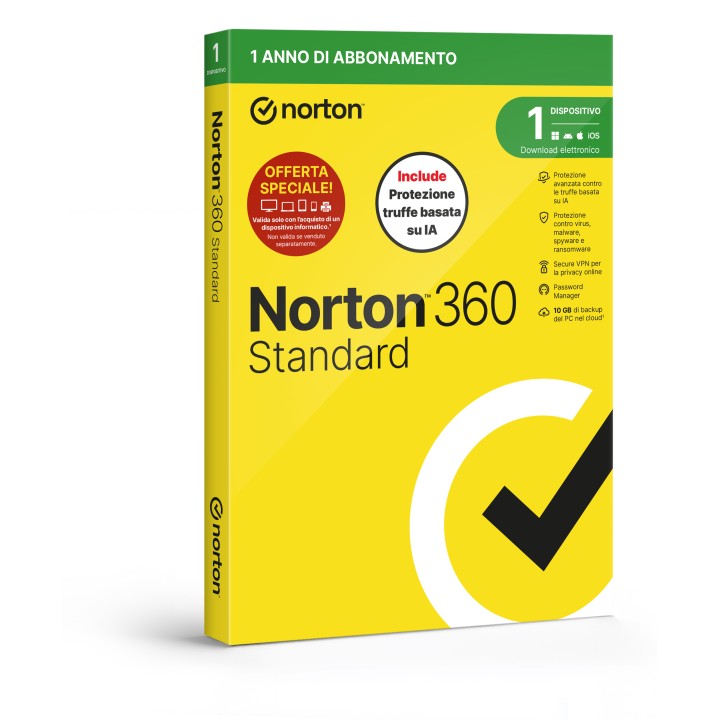 NORTON 360 STANDARD 2026 - ANTITRUFFA- ATTACH 1 DISPOSITIVO 12 MESI 1.