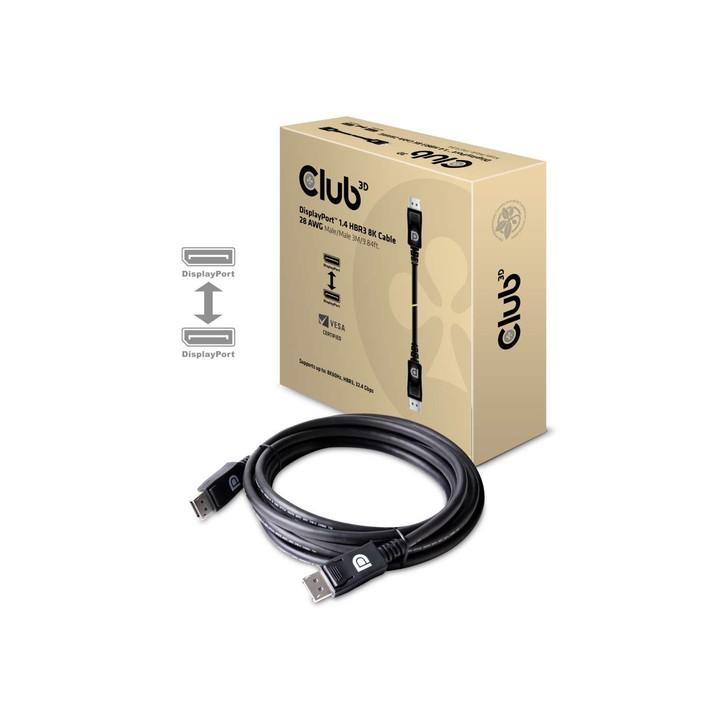CLUB3D DISPLAYPORT 1.4 HBR3 CABLE MALE / MALE 3 METERS /9.84FT