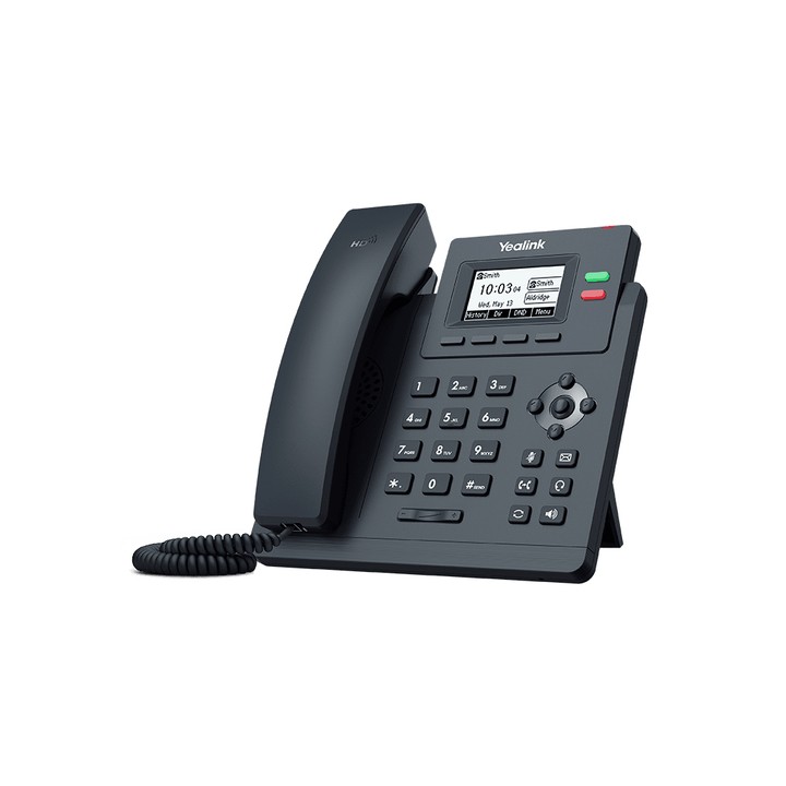 YEALINK TELEFONO VOIP 2XLAN 10/100 POE, VOCE HD, DISPLAY MONOCROMATIC.