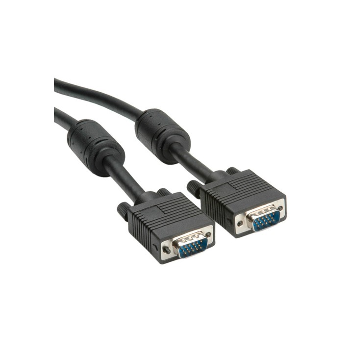 ROLINE CAVO DI RETE HQ VGA CABLE+ FERRITE, DDC, HD15, M/M, 6 M NERO