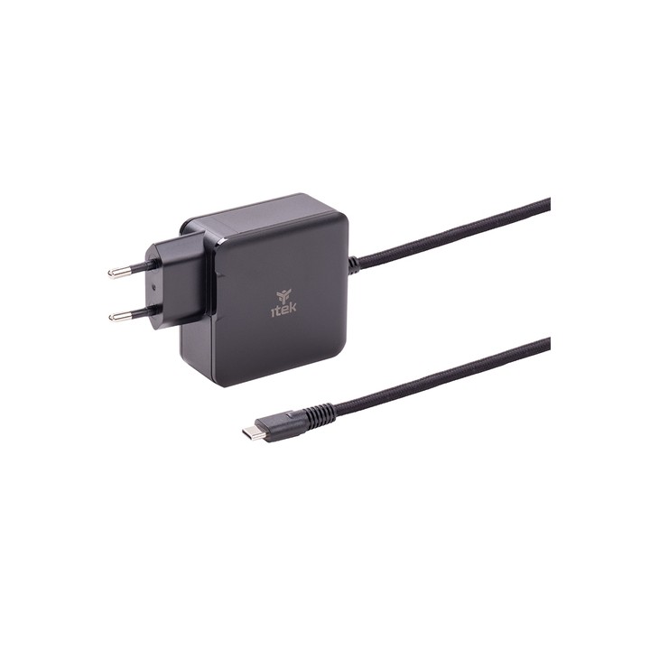 ITEK ALIMENTATORE A MURO PER NB E DISPOSITIVI USB-C, PD 65W, GAN