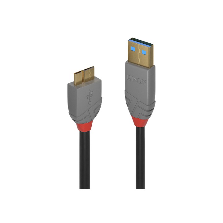 LINDY CAVO USB 3.2 TIPO A A MICRO-B, 5 GBIT/S, ANTHRA LINE, 0.5M