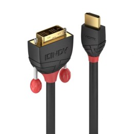 LINDY CAVO HDMI A DVI-D BLACK LINE, 1M
