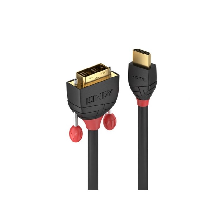 LINDY CAVO HDMI A DVI-D BLACK LINE, 1M
