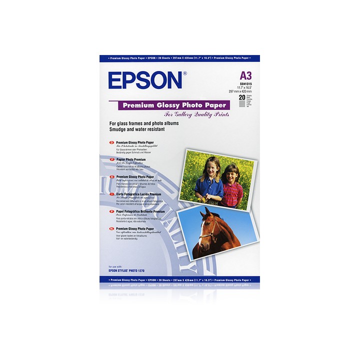 EPSON CARTA FOTOGRAFICA LUCIDA PREMIUM FORMATO A3 (20 FOGLI)