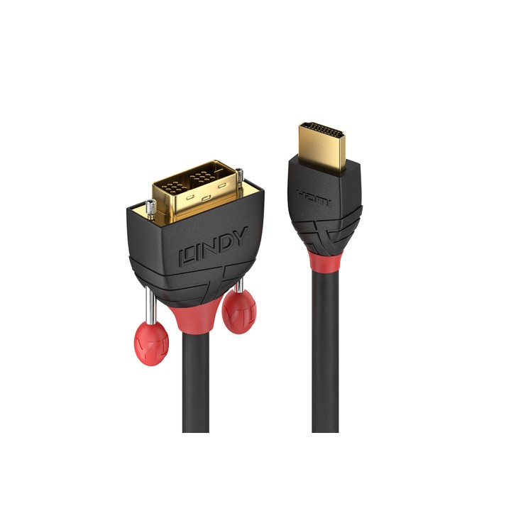 LINDY CAVO HDMI A DVI-D BLACK LINE, 2M