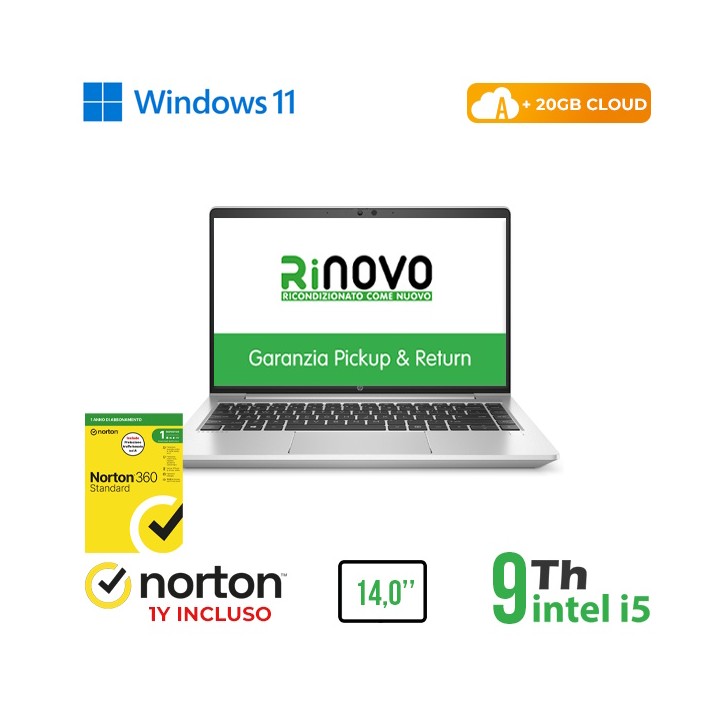 RINOVO NB HP REFURBISHED 840 G6 i5-8X00U DDR4 8GB SSD 256GB 14" CLOUD.