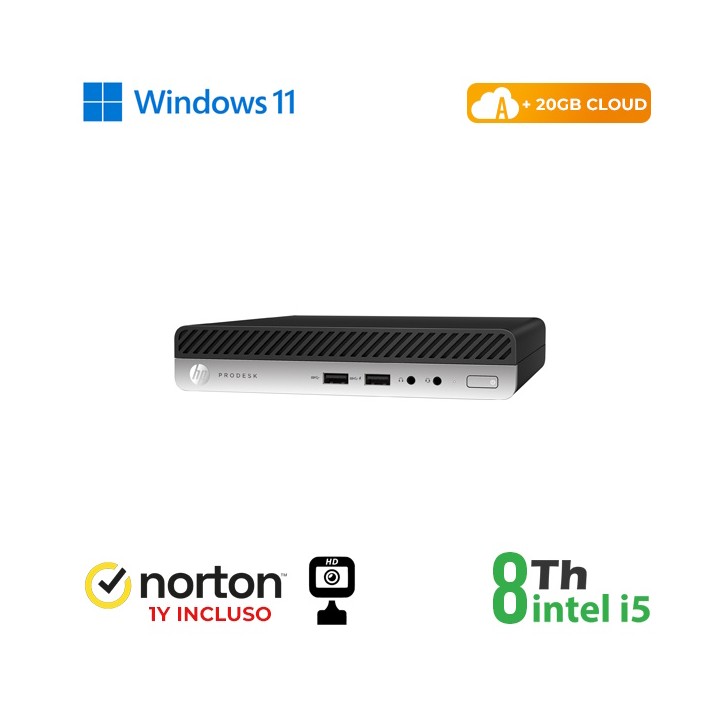 RINOVO ULTRA MINI PC DM HP REFURBISHED 400 G4 i5-8X00T SODDR4 8GB SSD.