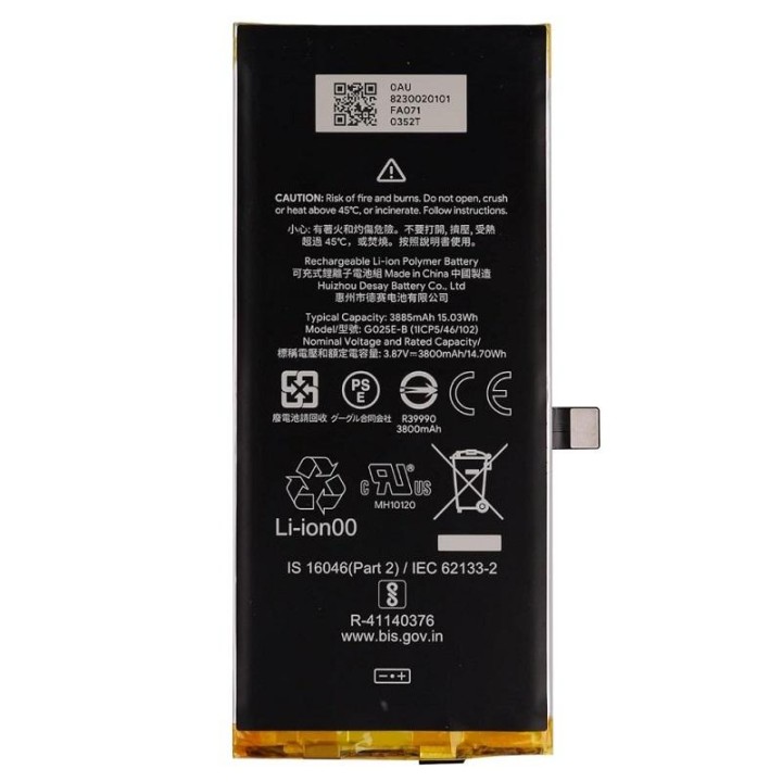 BATTERIA ORIGINALE G025E-B PER GOOGLE PIXEL 4A 5G (GD1YQ G025I G025E..
