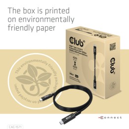 CLUB3D USB4 TYPE C GEN 3X2 BI DIRECTIONAL CABLE 40GBPS 8K60HZ 100W PO.