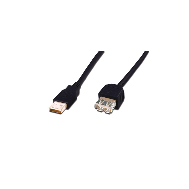 DIGITUS CAVO USB 2.0, A/A, M/F, COLORE NERO, 1,80MT