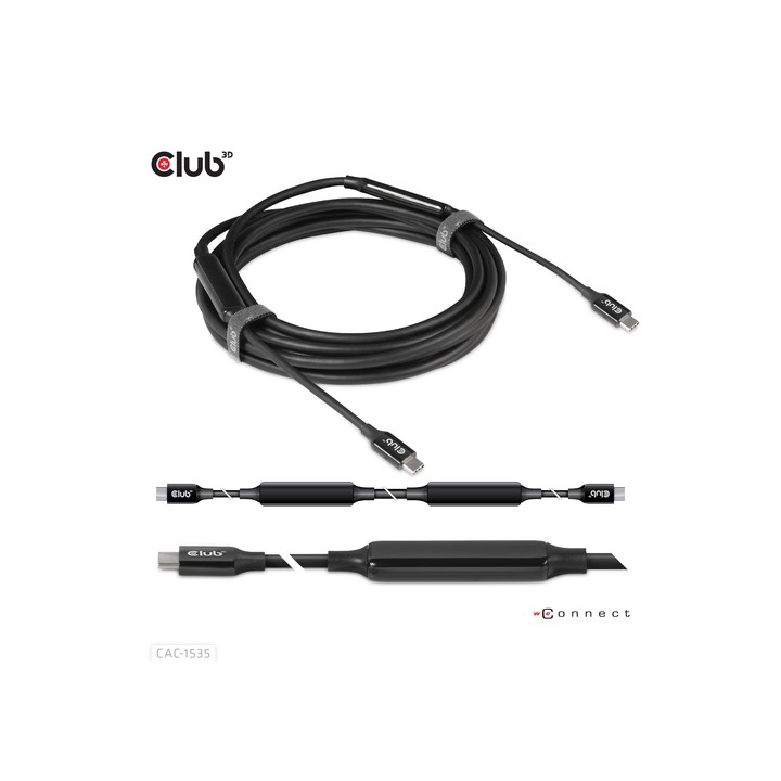 CLUB3D CAVO USB TYPE C 3.2 GEN 2 M-M 5M/15FT SUPPORTS UP TO 10Gbps/8K.