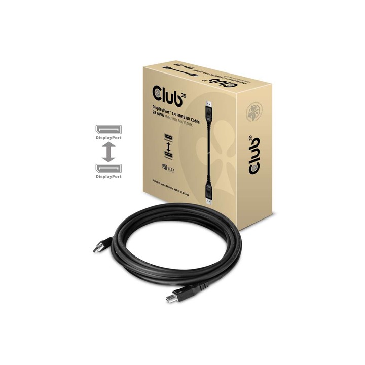 CLUB3D DISPLAYPORT 1.4 HBR3 CABLE MALE / MALE 5 METERS/16.40FT 8K @60.