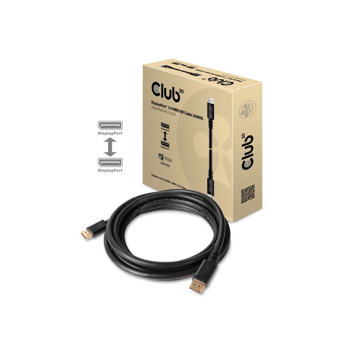 CLUB3D DISPLAYPORT 1.4 HBR3 CABLE MALE / MALE 4 METERS/13.12FT.8K @60.