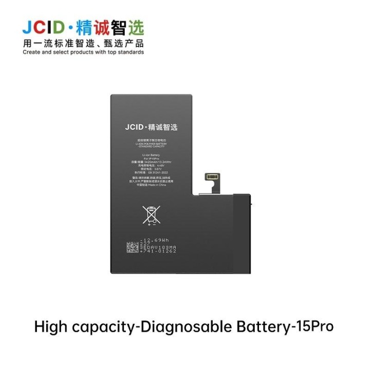 JCID BATTERIA DE GRANDE CAPACITA (3420 MAH) PER APPLE IPHONE 15 PRO 6.