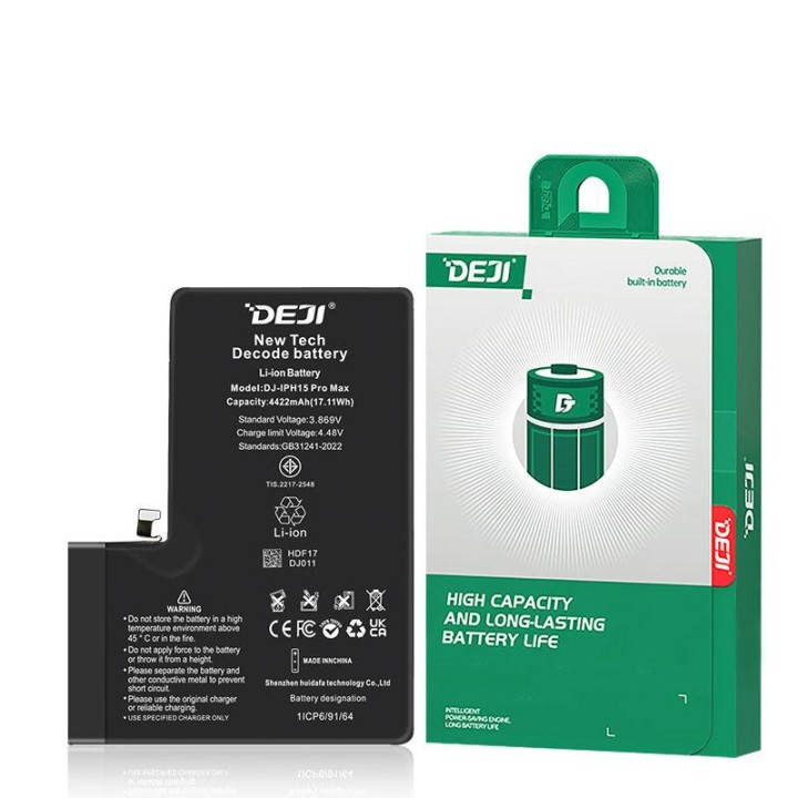 DEJI BATTERIA DE GRANDE CAPACITA (4770 MAH) PER APPLE IPHONE 15 PRO M.