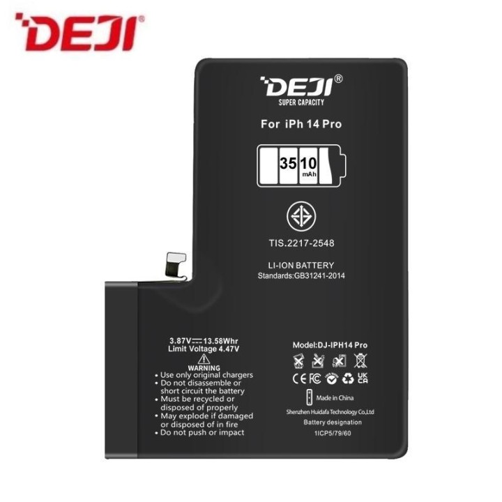 DEJI BATTERIA DE GRANDE CAPACITA (3510 mAh) PER APPLE IPHONE 14 PRO 6.