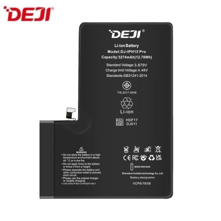 DEJI BATTERIA DE GRANDE CAPACITA (3400 mAh) PER APPLE IPHONE 15 PRO 6.