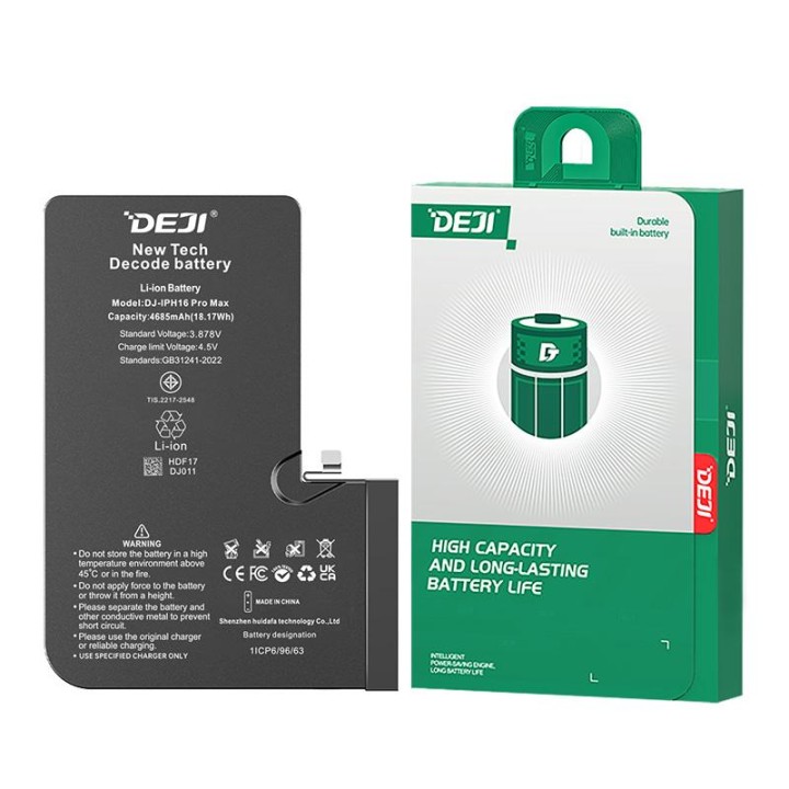 DEJI BATTERIA (4685 mAh) PER APPLE IPHONE 16 PRO MAX 6.9 (DIAGNOSTICA.