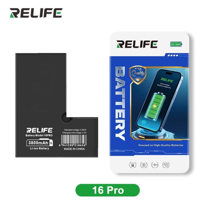 RELIFE BATTERIA DE GRANDE CAPACITA (3800 mAh) PER APPLE IPHONE 16 PRO.