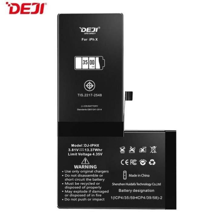 DEJI BATTERIA DE GRANDE CAPACITA (3500 mAh) PER APPLE IPHONE X 5.8