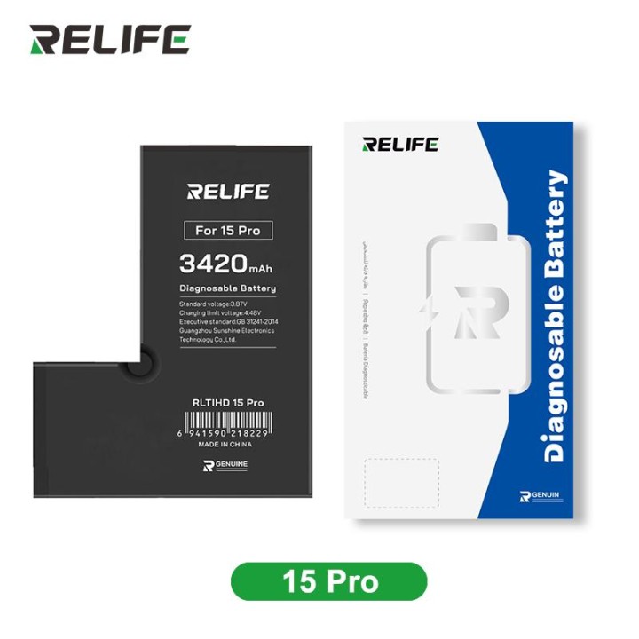 RELIFE BATTERIA DE GRANDE CAPACITA (3420 mAh) PER APPLE IPHONE 15 PRO.