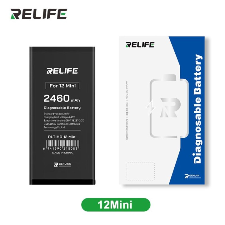 RELIFE BATTERIA DE GRANDE CAPACITA (2460 mAh) PER APPLE IPHONE 12 MIN.