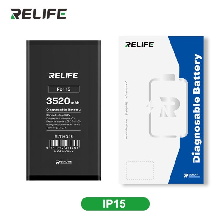 RELIFE BATTERIA DE GRANDE CAPACITA (3520 mAh) PER APPLE IPHONE 15 6.1.