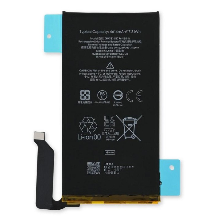 BATTERIA GMSB3 PER GOOGLE PIXEL 6 (GB7N6 G9S9B16 G9S9B GR1YH) ORIGINA.