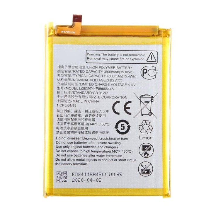 BATTERIA Li3839T44P8h866445 PER ZTE BLADE A72 5G (7540N) / BLADE A52..
