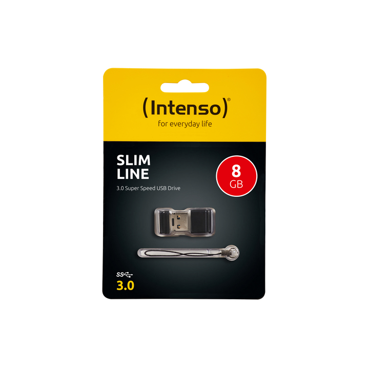 INTENSO PEN DISK 8GB USB 3.0 SLIM LINE BLACK
