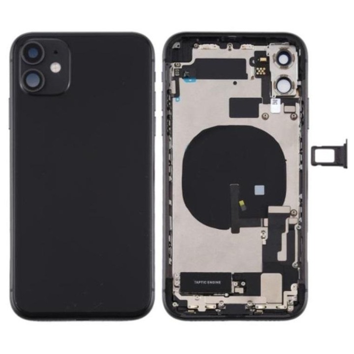 COVER POSTERIORE CON RICAMBI PER APPLE IPHONE 11 6.1 NERO MATERIALE O.