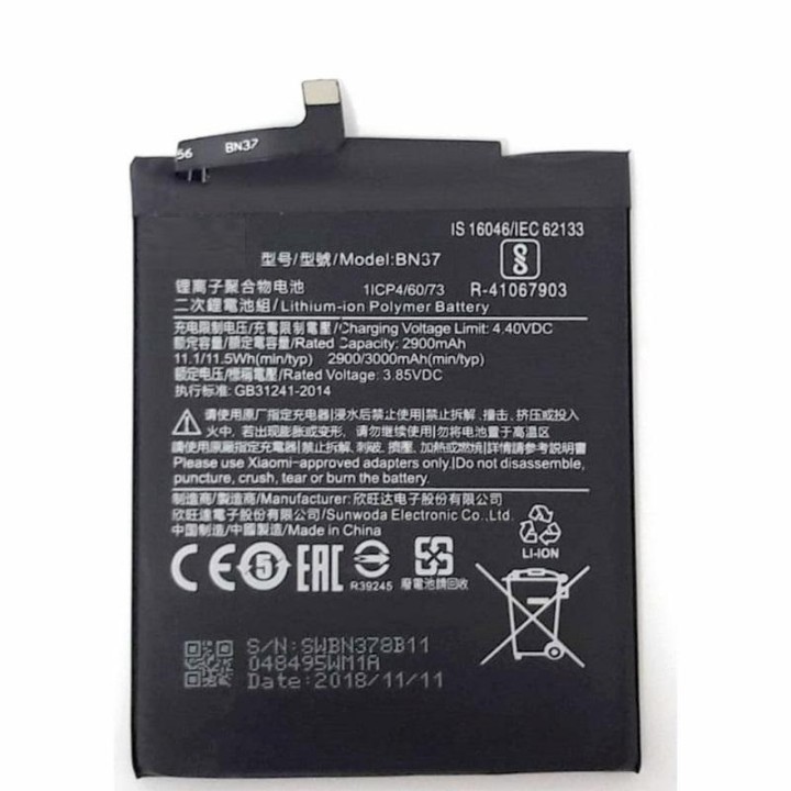 BATTERIA ORIGINALE BN37 PER XIAOMI REDMI 6 / REDMI 6A