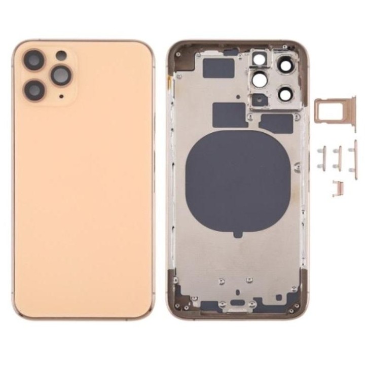 COVER POSTERIORE PER APPLE IPHONE 11 PRO MAX 6.5 ORO MATERIALE ORIGIN.