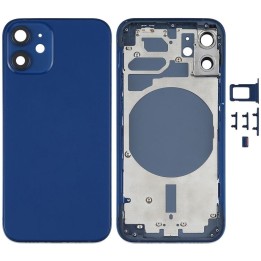 COVER POSTERIORE PER APPLE IPHONE 12 MINI 5.4 BLU MATERIALE ORIGINALE.