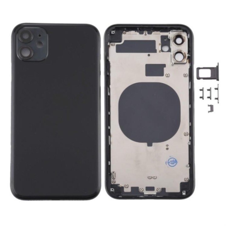COVER POSTERIORE PER APPLE IPHONE 11 6.1 NERO MATERIALE ORIGINALE (SE.
