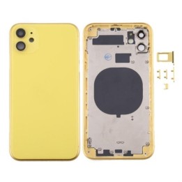 COVER POSTERIORE PER APPLE IPHONE 11 6.1 GIALLO MATERIALE ORIGINALE (.