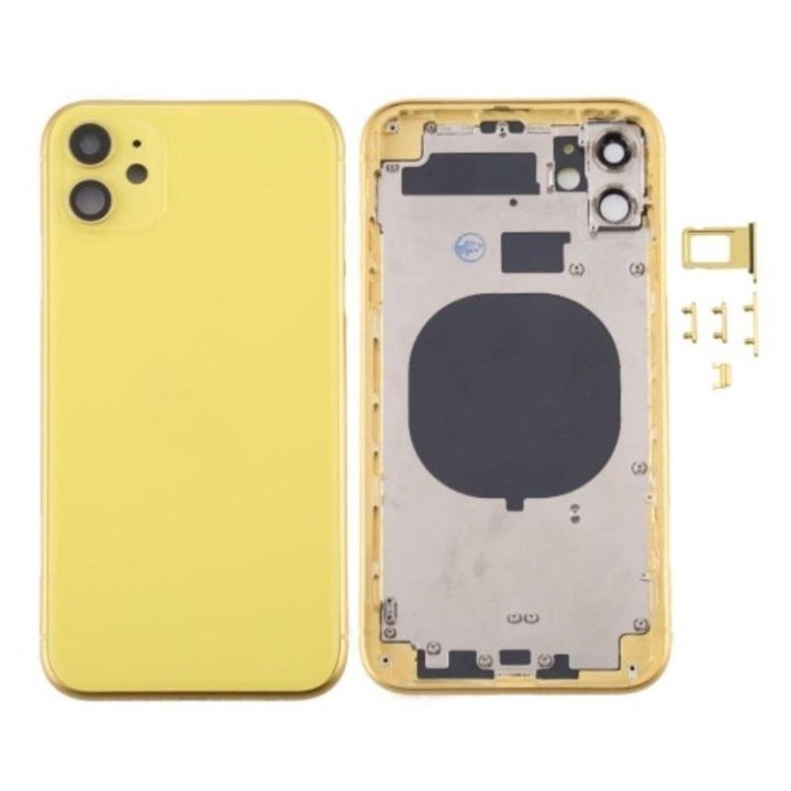 COVER POSTERIORE PER APPLE IPHONE 11 6.1 GIALLO MATERIALE ORIGINALE (.