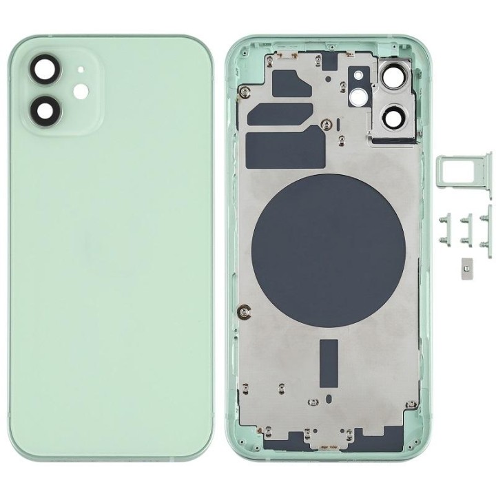 COVER POSTERIORE PER APPLE IPHONE 12 6.1 VERDE MATERIALE ORIGINALE (S.