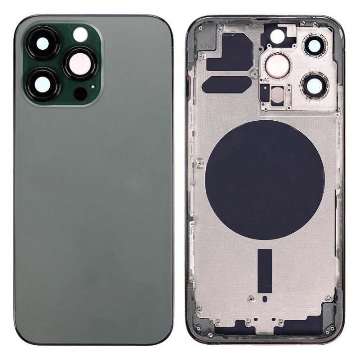 COVER POSTERIORE PER APPLE IPHONE 13 PRO 6.1 VERDE MATERIALE ORIGINAL.