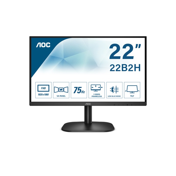 AOC MONITOR 21,5 LED VA 16:9 FHD 4MS 200 CDM, VGA/HDMI