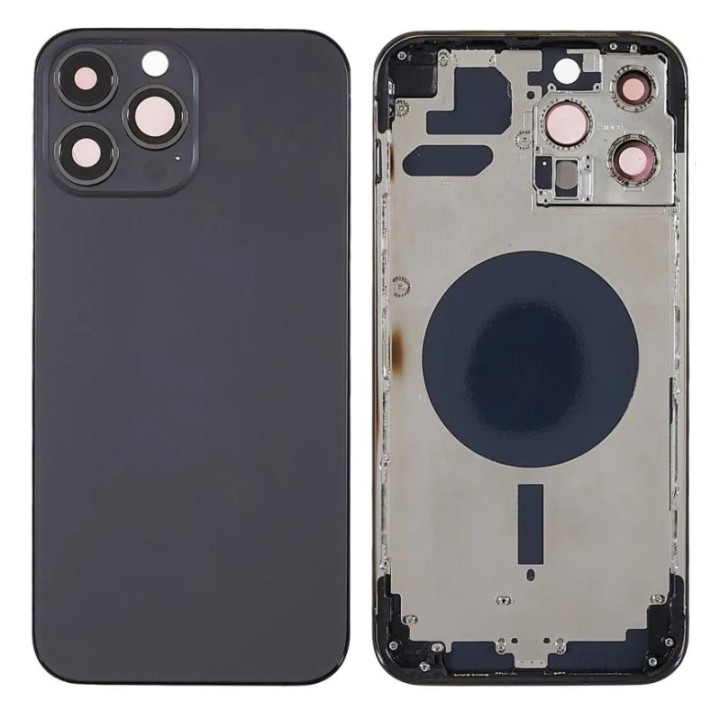 COVER POSTERIORE PER APPLE IPHONE 13 PRO MAX 6.7 NERO MATERIALE ORIGI.