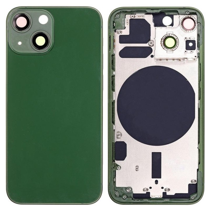 COVER POSTERIORE PER APPLE IPHONE 13 MINI 5.4 VERDE MATERIALE ORIGINA.