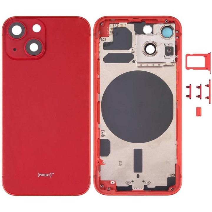 COVER POSTERIORE PER APPLE IPHONE 13 MINI 5.4 ROSSO MATERIALE ORIGINA.